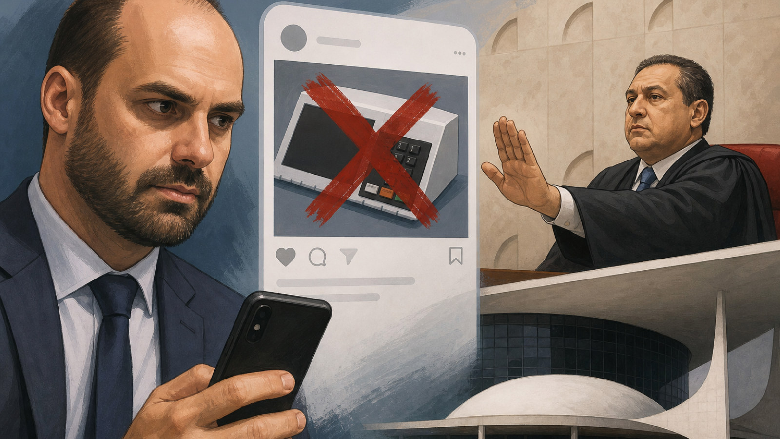 Capa da notícia TSE manda Eduardo Bolsonaro retirar posts de desinformação sobre urnas